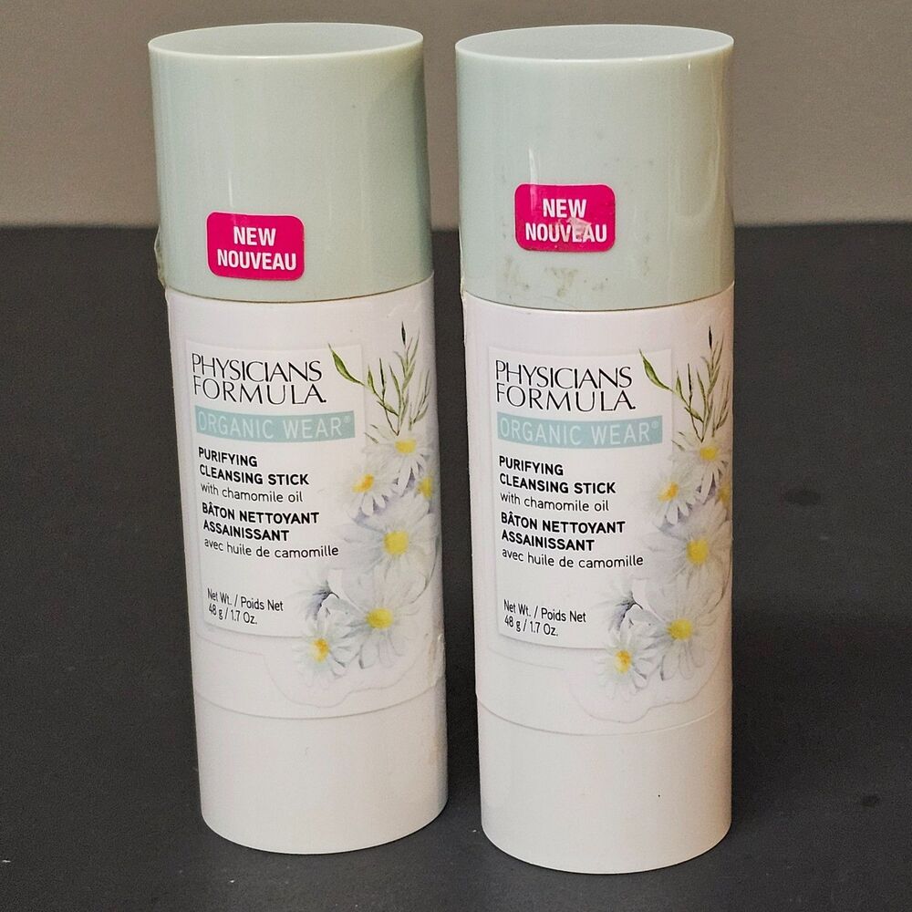 Physicians Formula Organic Wear Purifying Cleansing Stick Chamomile New Lot of 2